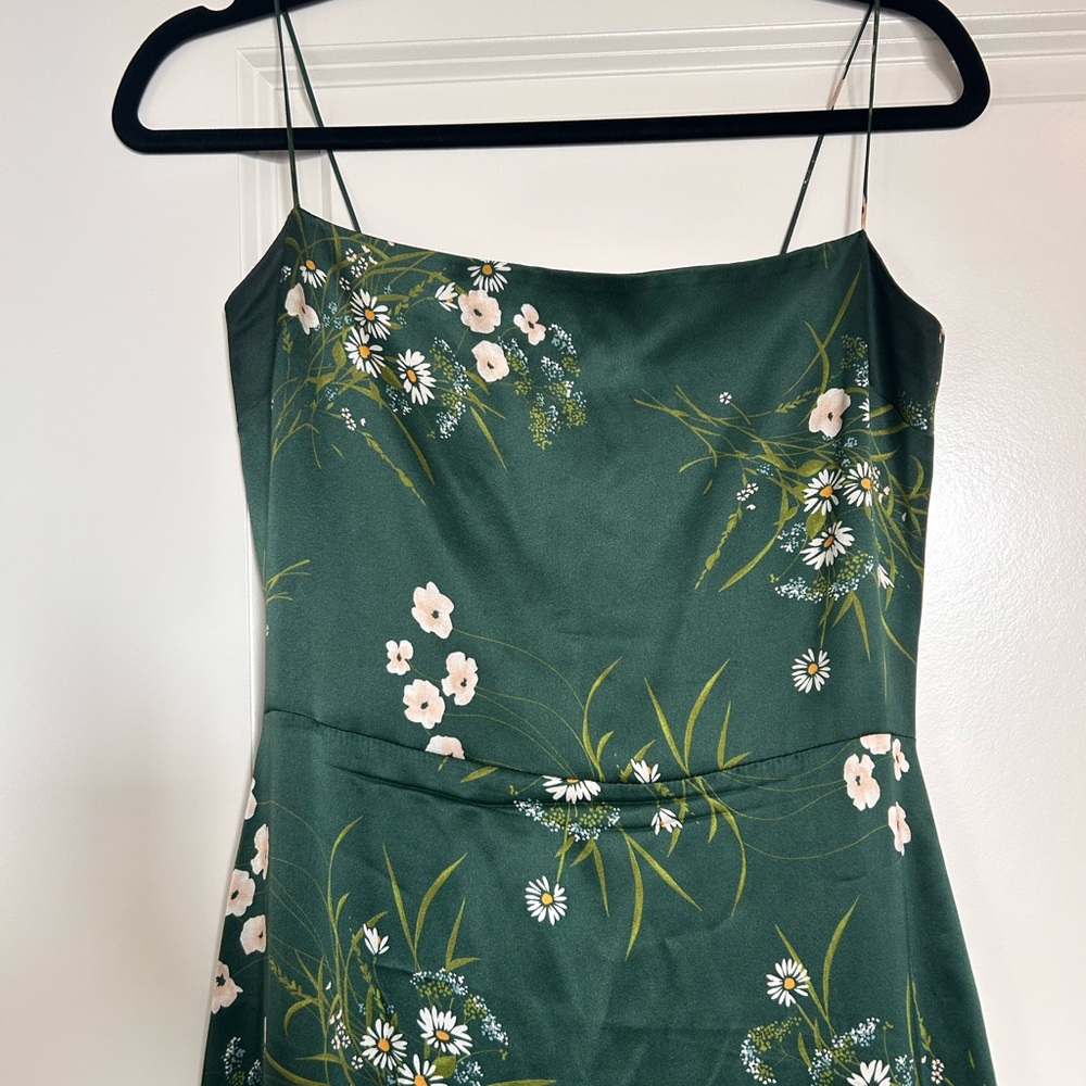 Reformation Green Floral Maxi Dress